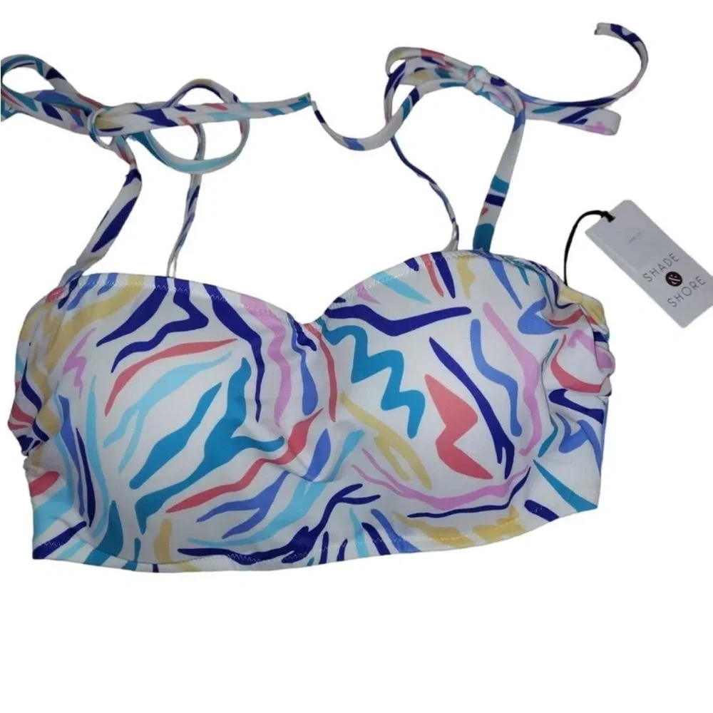 New shade shore colorful Zebra Print Bikini Top size 34 DD